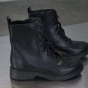 Brand New. Size 8 Combat Style Black Lace Up Boots By Time And Tru